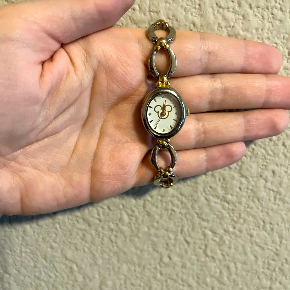 Disney Mickey Mouse gold and silver chain link watch
